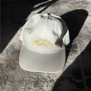 Chamberlain Coffee White Dad Hat with Yellow Embroidery